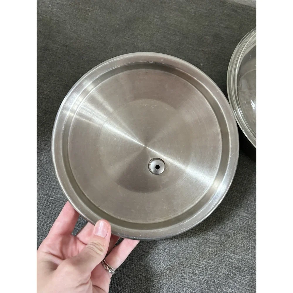 Vintage Kitchen Craft Skillets West Bend‎ Matching Steam Vent Lid And Glass Lid